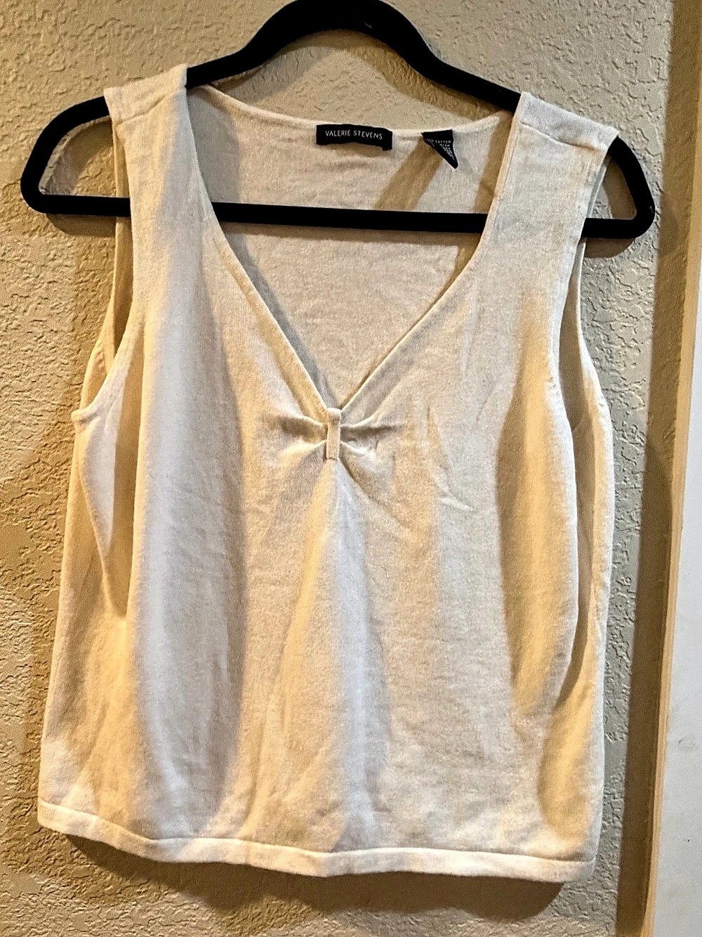 Valerie Steven’s V-Neck Tank Top in Cream